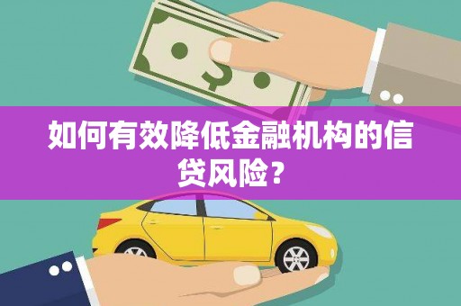 英吉沙如何有效降低金融机构的信贷风险？