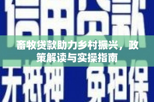 英吉沙畜牧贷款助力乡村振兴，政策解读与实操指南