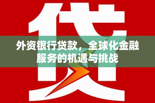 英吉沙外资银行贷款，全球化金融服务的机遇与挑战